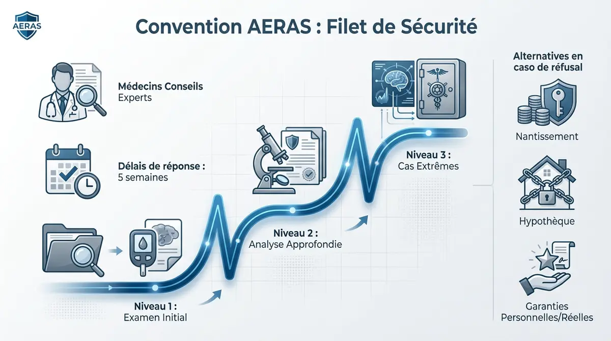 Schéma explicatif du parcours de la convention AERAS pour l'assurance emprunteur