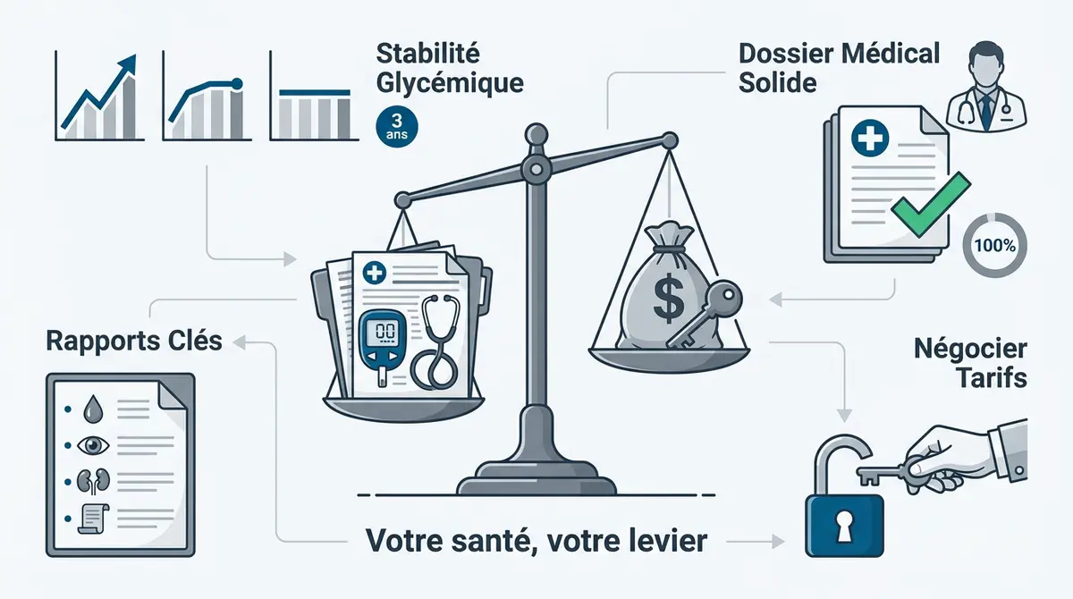 Dossier médical et analyse financière pour l'assurance emprunteur