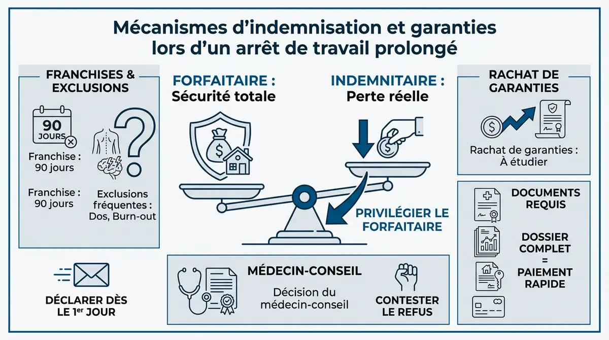 Comparaison entre indemnisation forfaitaire et indemnitaire pour arrêt de travail