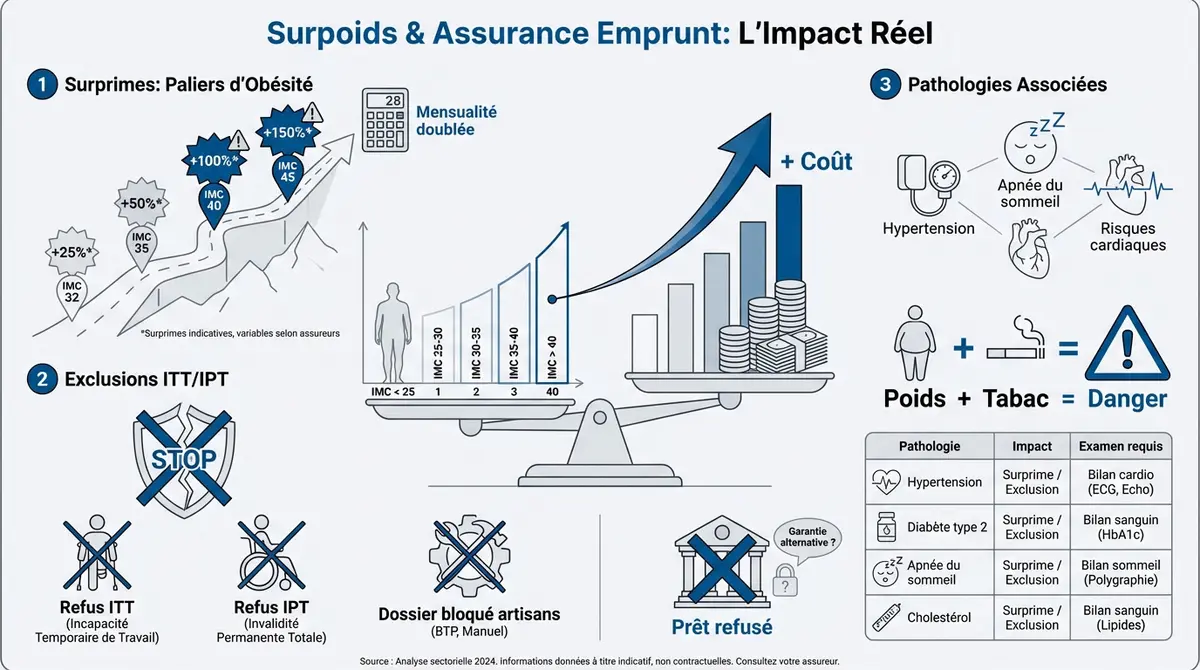 Impact du surpoids et de l'obésité sur les surprimes d'assurance emprunteur