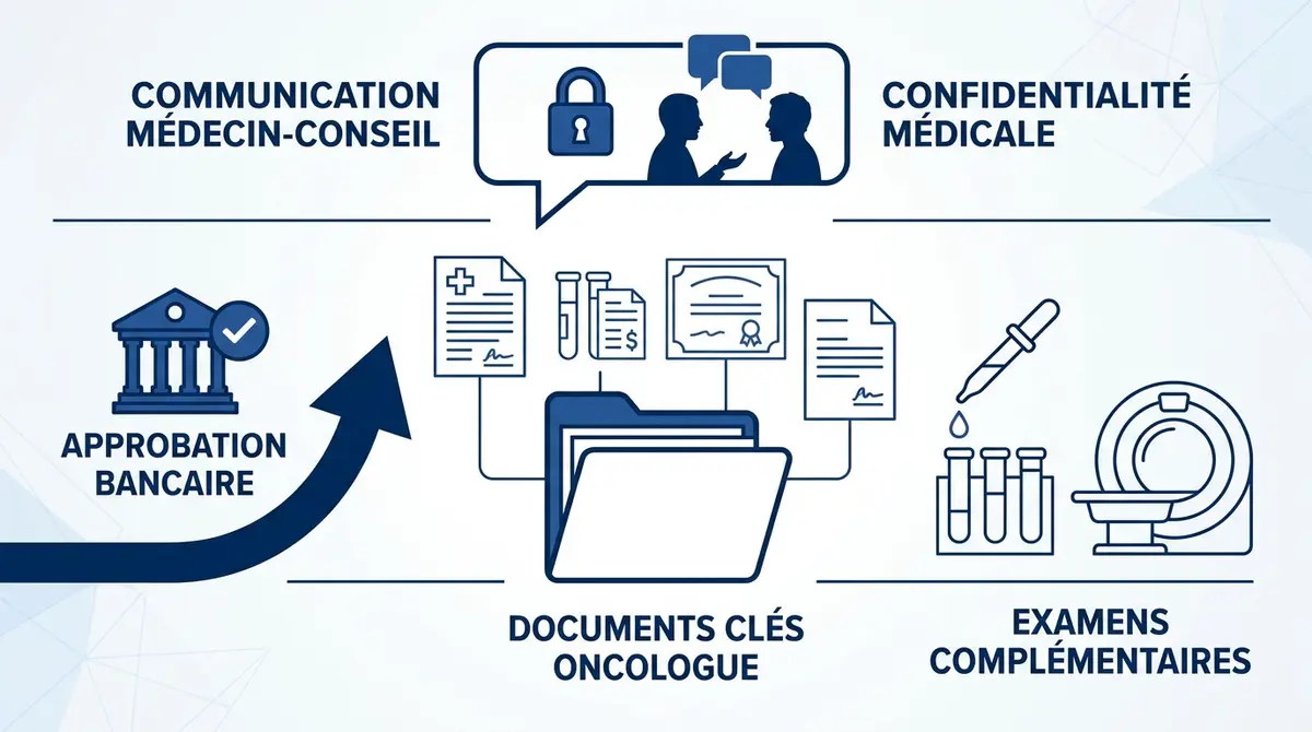 Schéma du processus d'approbation médicale pour une assurance emprunteur