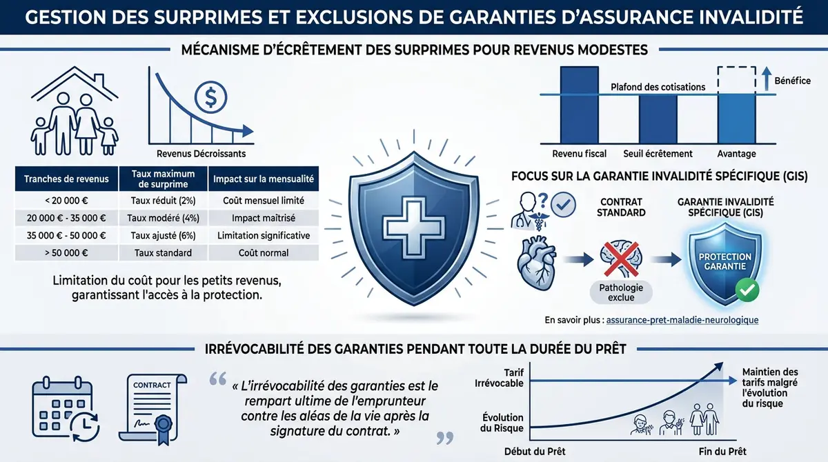 Gestion des surprimes et des garanties invalidité pour l'assurance emprunteur cancer